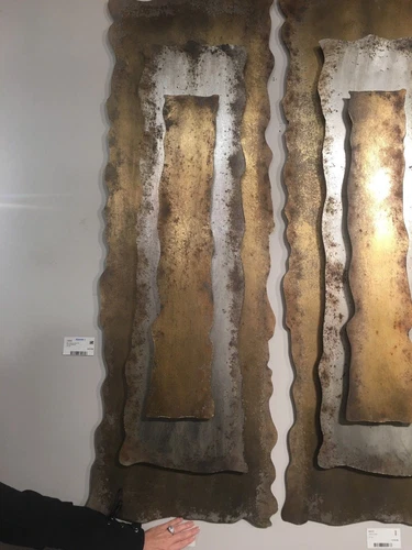  JAYMES 60" INDUSTRIAL WALL ART LAYERED DIMENSIONAL OXIDIZED METAL PANEL 04127 - Picture 2 of 4