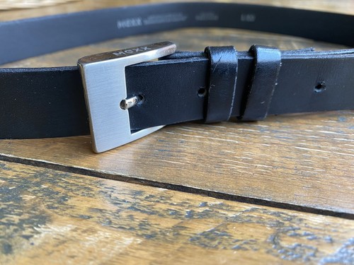 MEXX ~ Genuine Black Leather Belt ~ Small - Picture 2 of 5