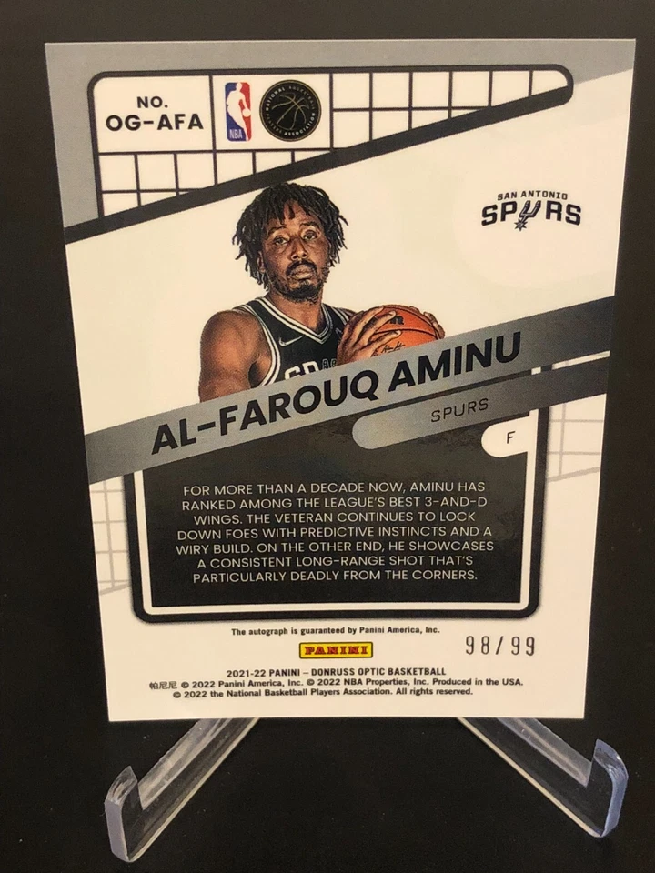 2021-22 Donruss Optic Dominators Autograph Al-Farouq Aminu Auto /99 B237 - Image 2 of 2