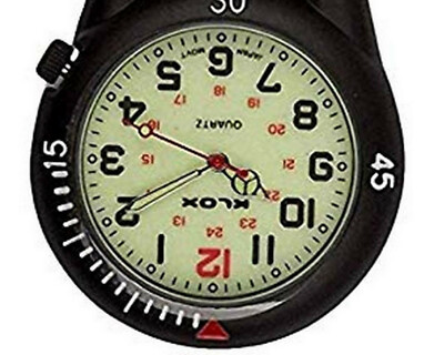 Klox Schwarze Clip-Uhr Mit Karabiner - Praktische Armbanduhr Für Beruf & Outdoor