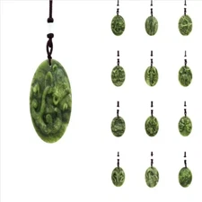 Jade Zodiac Pendant Necklace Charm Jewelry Green Gifts for Women Natural