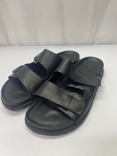 Vince Duke Slide Sandal Black Leather Mens US 12