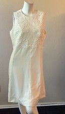 Eliza J Ivory Embroidered Sheath Dress Sz 14
