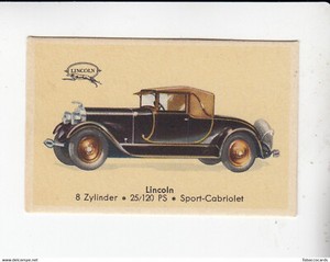 Abdulla Zigaretten Zigarette Lincoln 8 Zylinder Sport Cabriolet Ford Motor USA