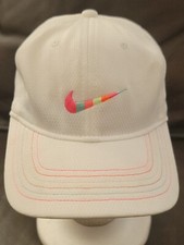 Nike Just Do It Pink Logo Dri-Fit Hat White Adjustable Child Size