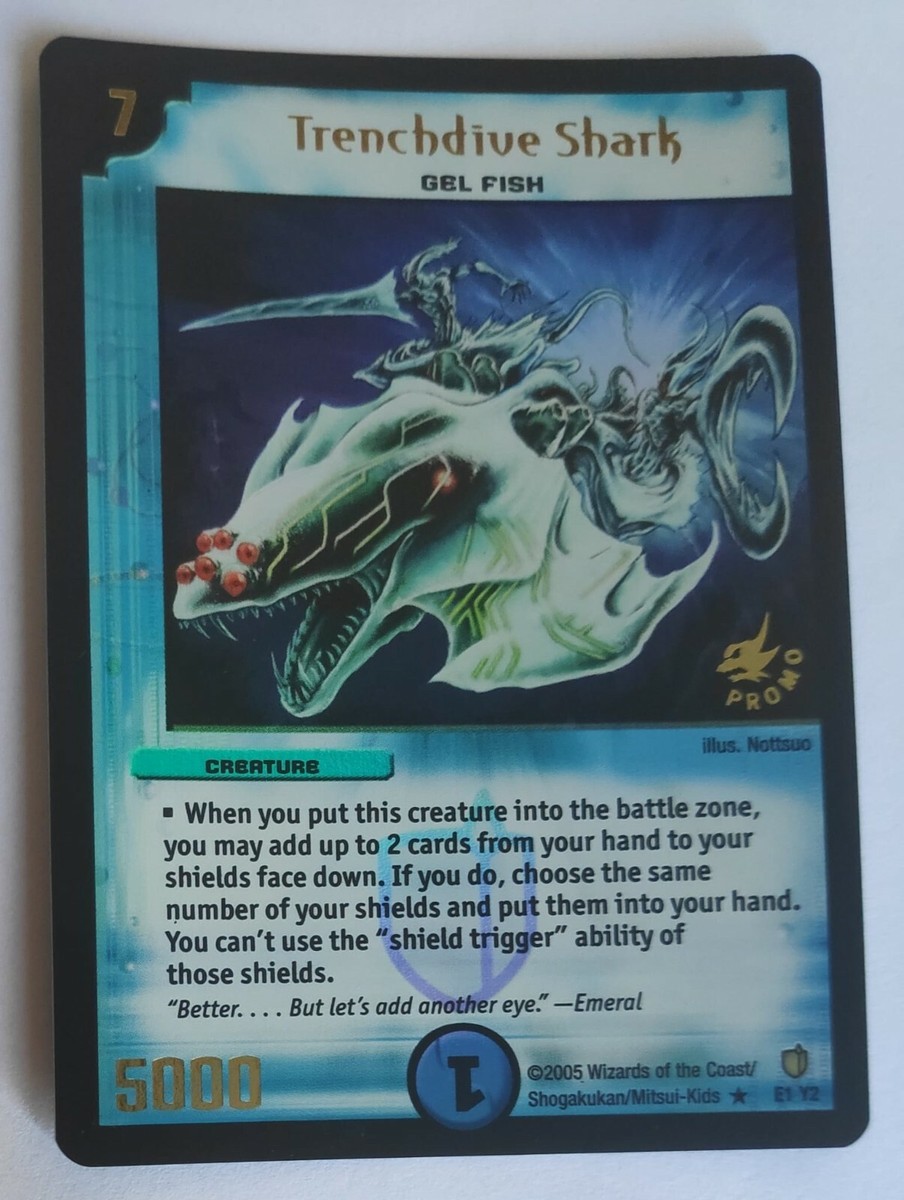yugioh shark deck master duel Trenchdive Shark (E1/Y2) DUEL MASTERS ORIGINAL CCG HOLO PROMO Rare CARD  MINT