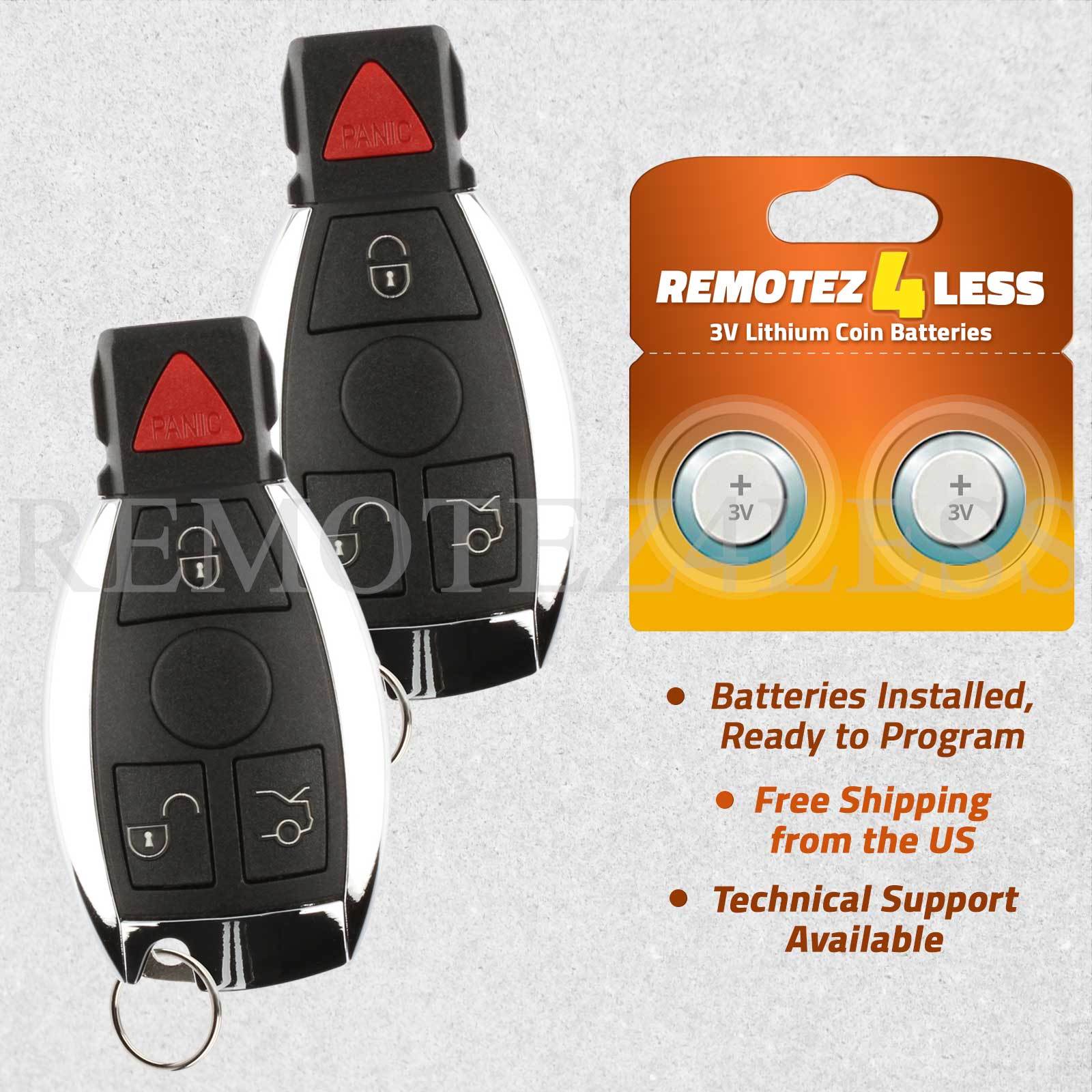 2-Pack Replacement Key Fob Remotes For 2012-2016 Mercedes-Benz GL450 - Chrome Finish