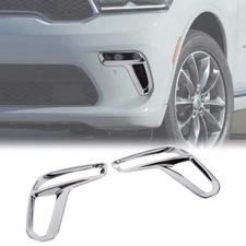 🔥 Chrome Front Fog Light Lamp Cover Trim Frame For Dodge Durango 2021+ Exterior