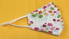 FLOWERS BICOLOR FACE MASK/COVER COTTON ADJUSTABLE -Adult Size