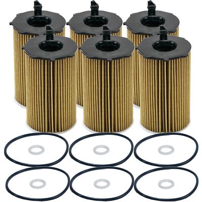 Wix Set of 6 Engine Motor Oil Filters For Hyundai Kia V6 StdAsp GAS