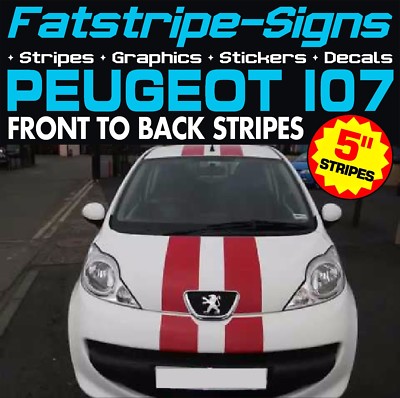 Peuegot 107 Rpo Sticker to fit PEUGEOT 107 STRIPES GRAPHICS DECALS STICKERS VINYL GTI PUG 1.0 1 ...