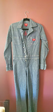 Dickies Women's XS Blue Herringbone Denim Coverall Jumpsuit Button Front Pockets