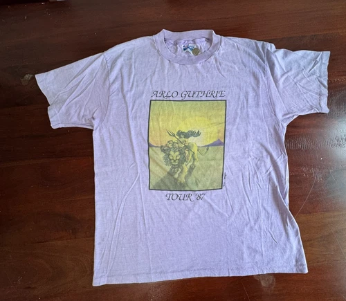ARLO GUTHRIE TOUR SHIRT ALICE'S RESTAURANT MASSACREE 19 1980s vintage concert t-shirt, vintage, single stitch, B+ condition