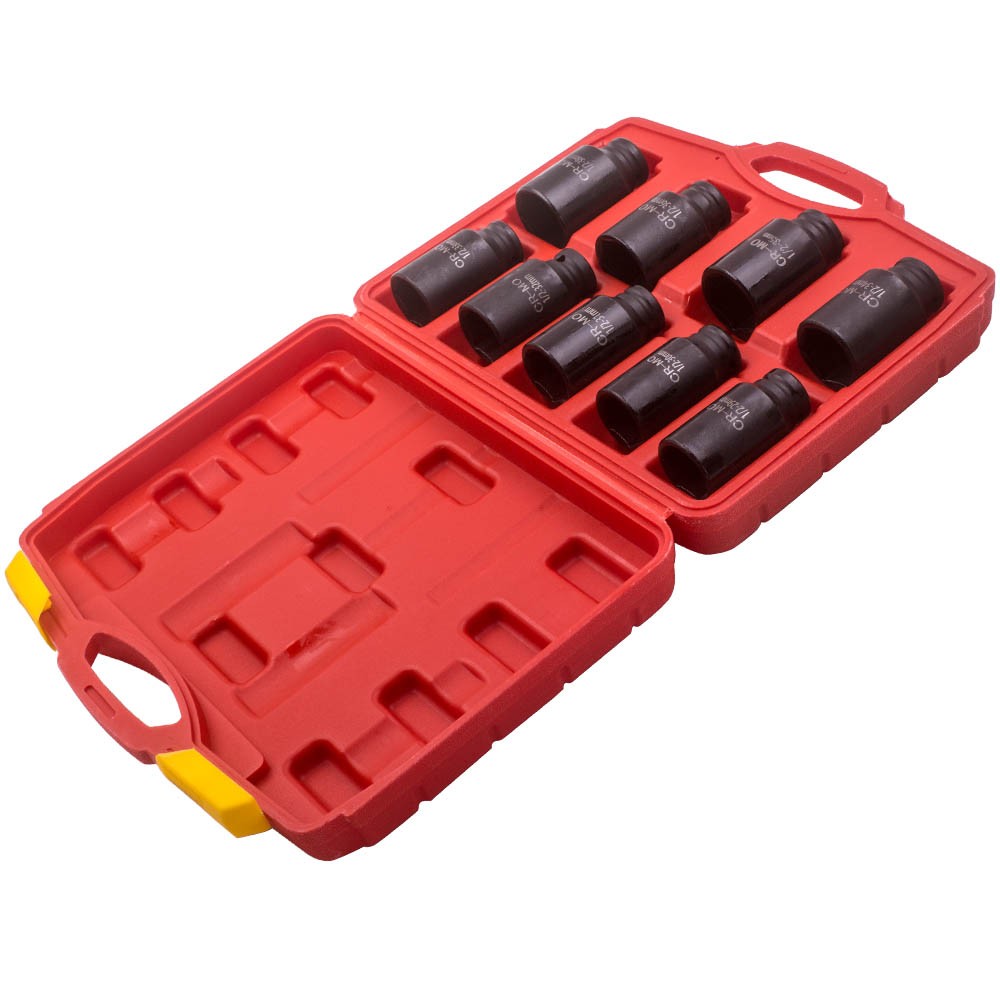 AXLE NUT SOCKET SET 9pc 1/2 inch Deep Drive *29*30*31*32*33*34*35*36*38mm Impact