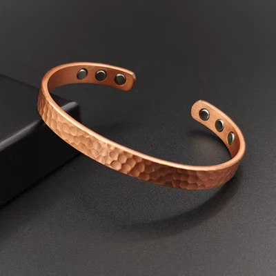 Bracelet mixte en Cuivre, ouverture réglable, pour Homme ou Femme - Photo 1/3