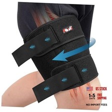 Adjustable Thigh Brace, Hamstring Compression Wrap, Thigh XX-Large Black