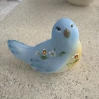 Beautiful Hand Painted Artist Signed FENTON Art Glass Songbird