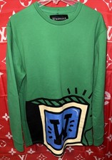 Rare Wikipedia 20 Year Anniversary Graphic Fleece Sweatshirt Size Large Green