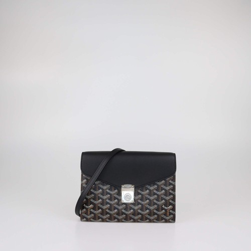 Goyard Black Goyardine Coated Canvas and Leather Chypre Wallet-Pouch