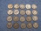 20 SILVER MERCURY DIMES WIH DATES lot s