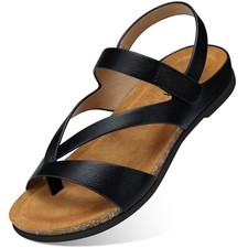 Flat Sandals for Women Dressy: Thong Straps Arch Support Summer Flat - Comfor...
