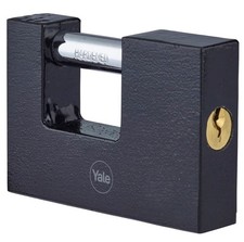 Yale Heavy Duty Steel Garage Shutter Padlock 75mm Security Lock 3 Keys Pack of 2