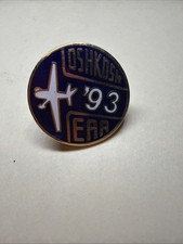 Vintage Lapel Hat Pin Blue And Gold Color Oshkosh Era 1993 Pin Air Plane