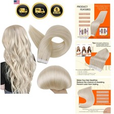 Tape in Hair Extensions Human Hair Seamless Skin Weft Blonde 18 Inches 20Pcs