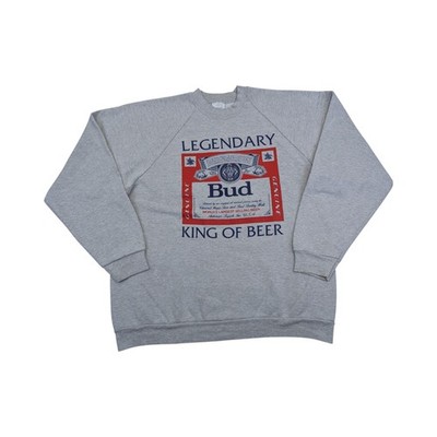 Screen Stars Vintage Sweatshirt XL grau Budweiser Beer 90er Made in USA