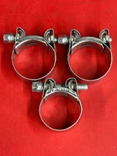 LOT OF (3) MIKALOR SUPRA 37-40 mm HEAVY DUTY W2 BOLT CLAMPS M.7 03019100 SS/STL