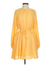 NWT Faithfull the Brand Women Yellow Casual Dress 4