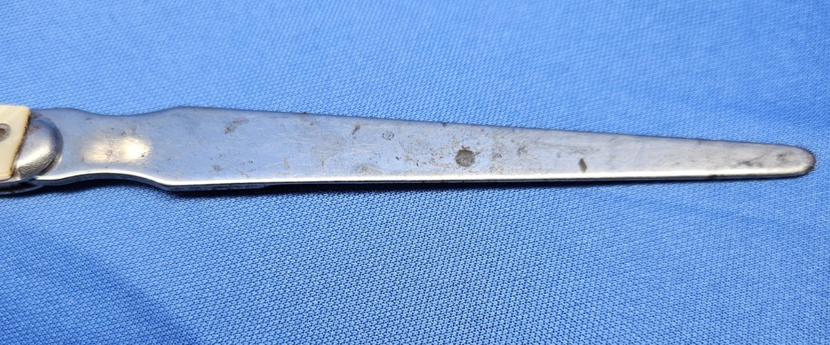 Advertising Letter Opener Knife Mother of Pearl Handle Fort Dodge Ideal K Co