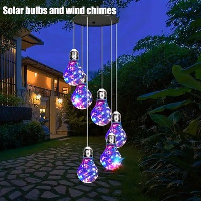 Solar-powered LED hanging lights with color change garden wind chime UK