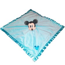 Disney Baby Plush Mickey Mouse Blue Security Blanket Lovey 15.5" X 16"