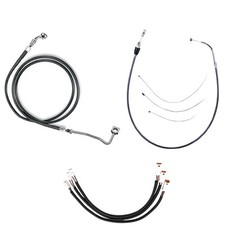 Black Cable & Brake Line Cmpt Kit 14" Apes 2024 & Up Harley Road Glide & ST