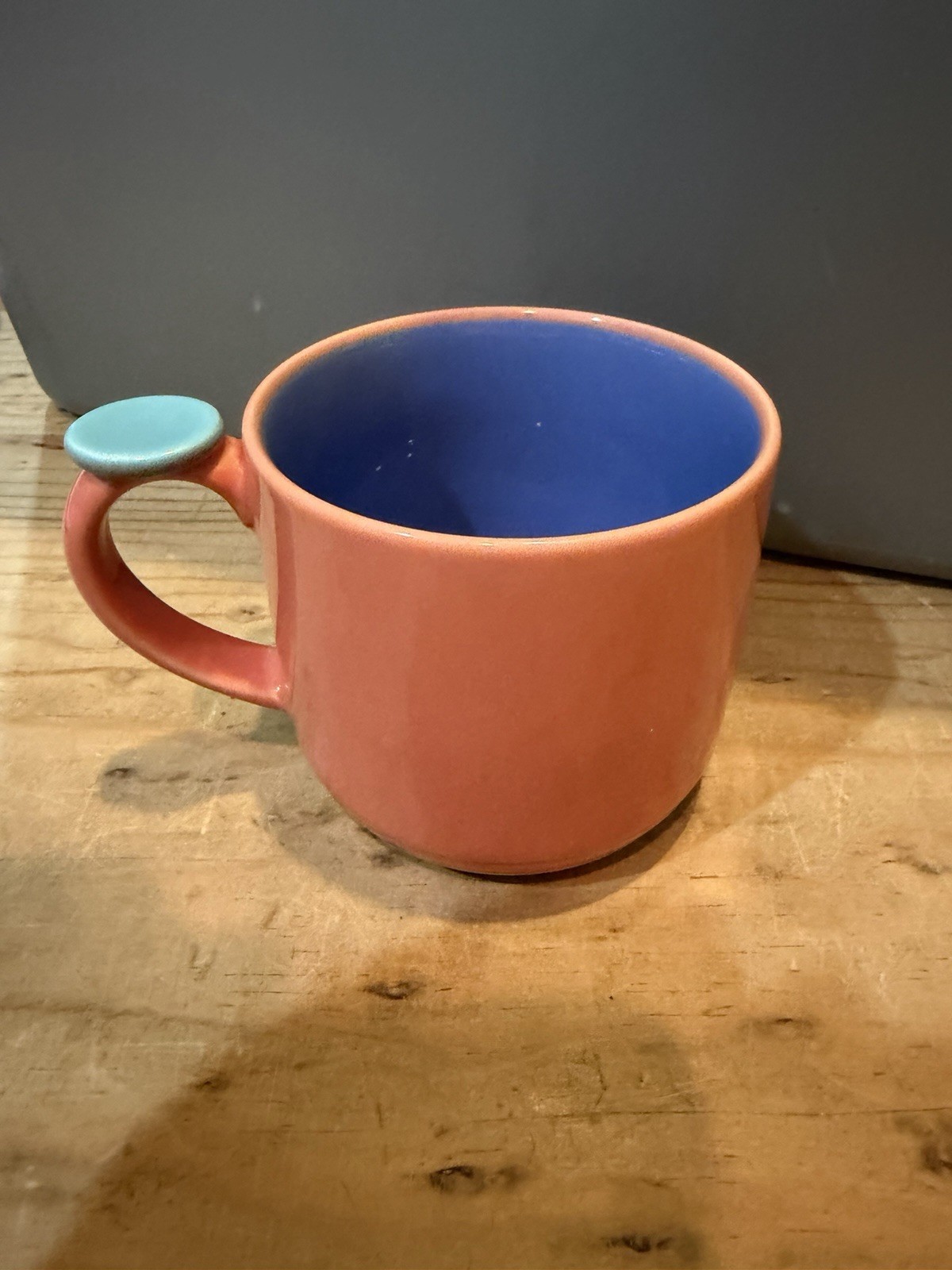 Lindt Stymeist Colorways Coffee Mug Coral Purple Blue Thumbprint Handle