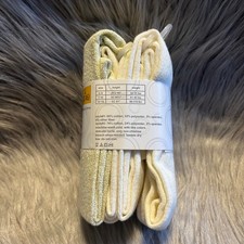 Wonder Nation Footed Tights Girl Size Large 12-16 White Gold Dress Bottoms