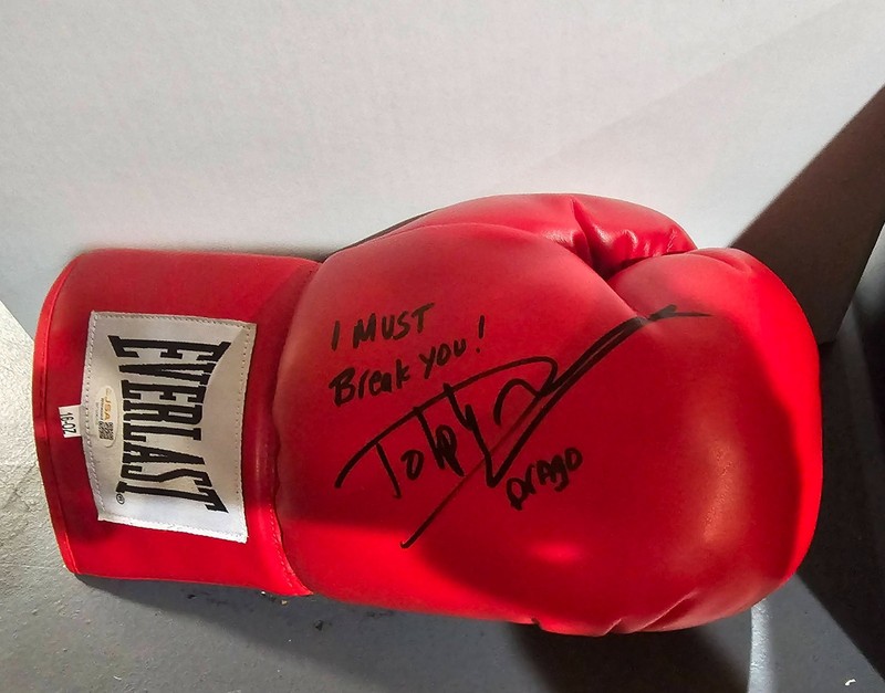Dolph Lundgren Signed Everlast Boxing Glove Inscribed I Must Break You JSA COA