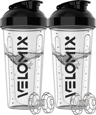-2 Pack- 28 Oz Protein Shaker Bottles for Protein Mixes - 2X Wire Whisk |