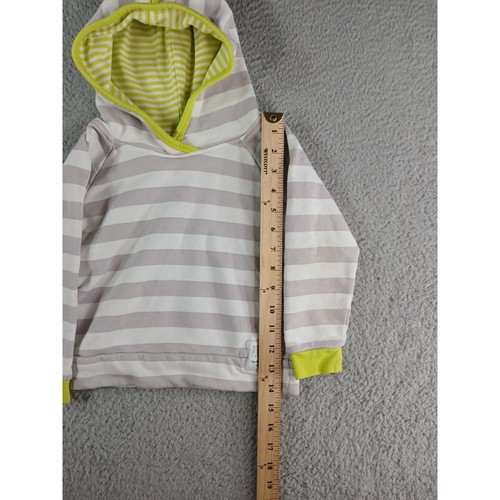Baby Purl Lamb Sweatshirt 3/4T Gray 100% Cotton Pullover Hoodie Stripe Dinosaur - Picture 6 of 10