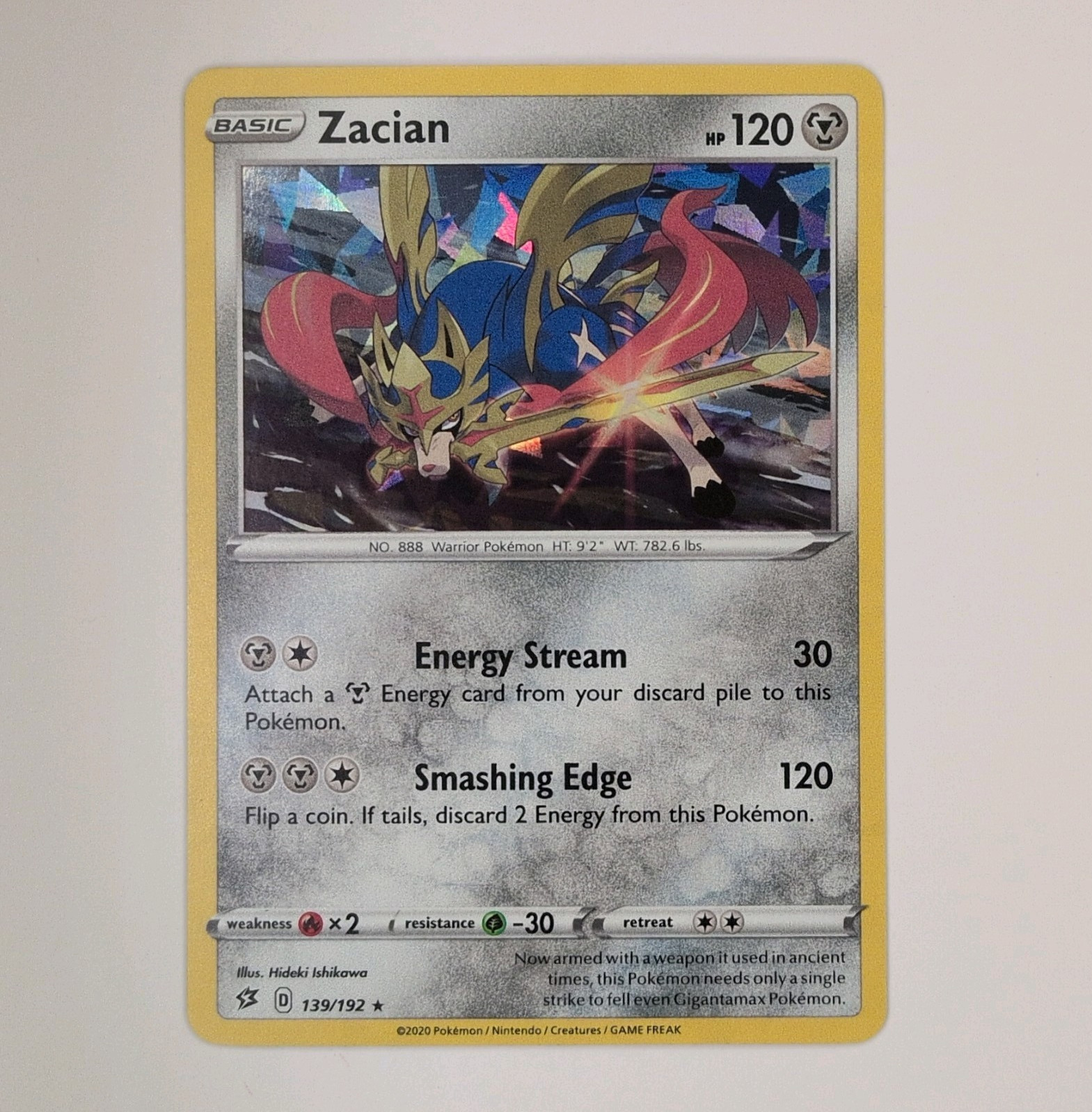 Zacian 139/192 Sword & Shield Cracked Ice Holo Deck Exclusive Eng