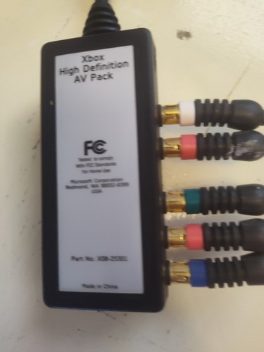 Original Xbox HD High Definition AV Pack Component Adapter With Component Cord - Picture 3 of 6