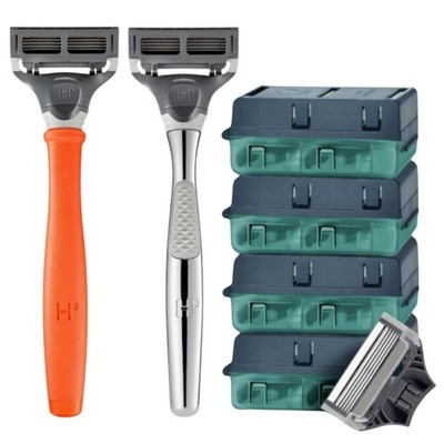 Harry's 2er Rasierer Set Herren | Silber & Orange + 16 Ersatzklingen