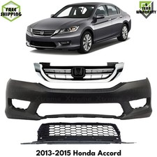 Front Bumper Cover Paintable Grille Assembly Kit For 2013-2015 Honda Accord Front Bumper Cover Paintable Grille Assembly Kit For 2013-2015 Honda Accord