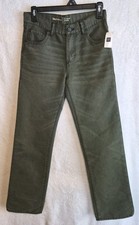 NWT Boy's GapKids 1969 Straight Jean Sz 14 Regular Olive Green Adjustable Waist