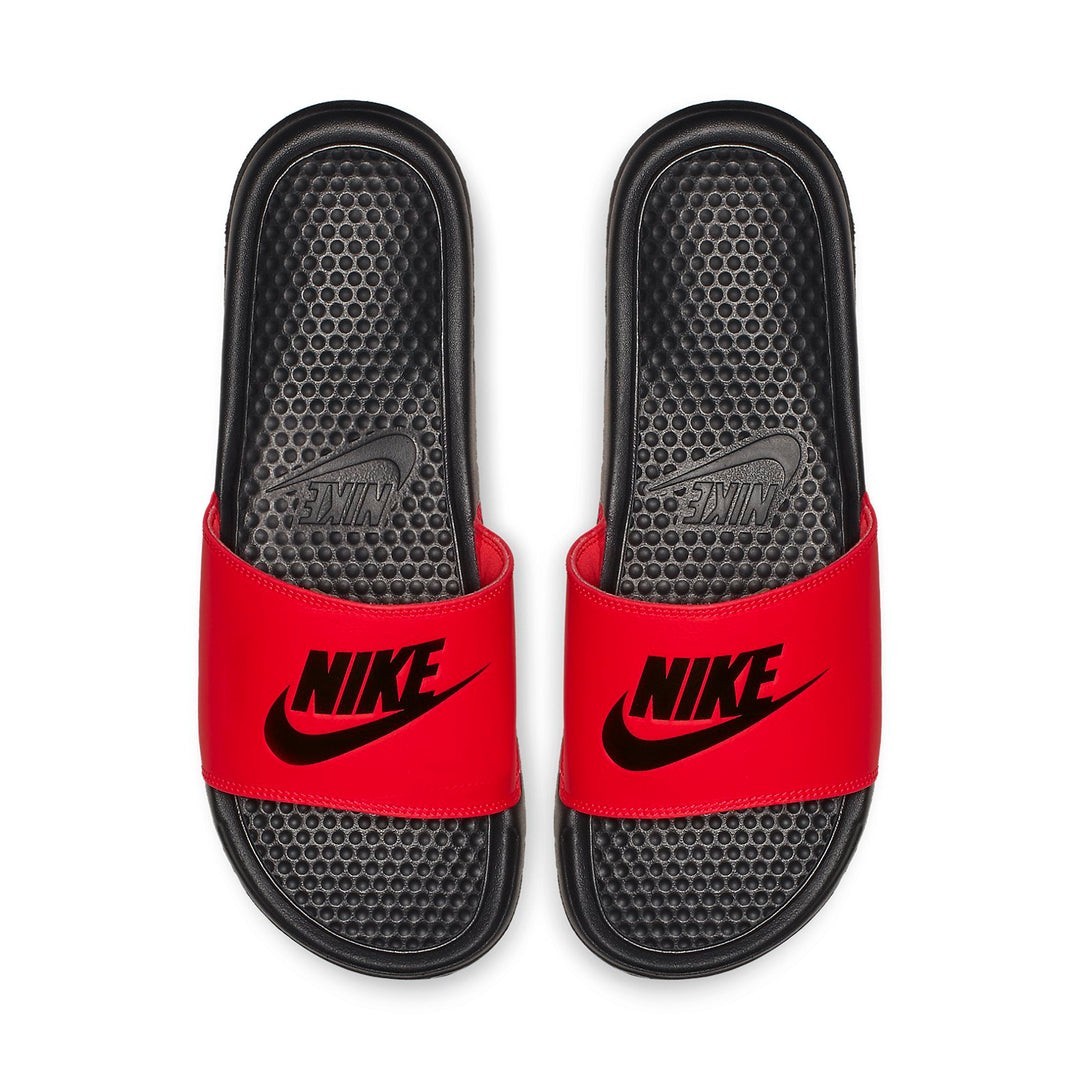 Sandali ciabatte Nike Benassi JDI UK 8 EU 42,5 nero rosso 343880-605 NUOVI