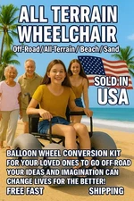 All-Terrain Wheelchair Kit With 13" Balloon Wheels – Beach/Sand/Off-Road Use