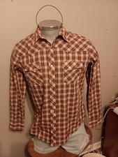 Wrangler Pearl Snap Western Shirt Large Plaid Long Sleeve Vintage L