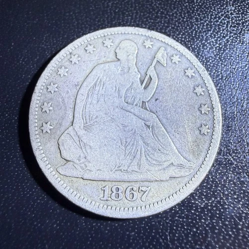 1867 P Seated Liberty Half Dollar RARE!