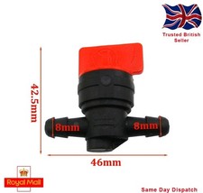 Universal 8mm Plastic Petcock/Fuel Tap, for 1/4" ID Pipe. Motorcycle, Lawnmower.